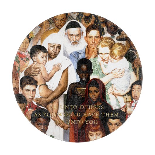 Golden Rule (Do unto orthers) by Norman Rockwell カッティングボード