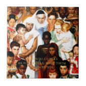 Golden Rule (Do unto orthers) by Norman Rockwell タイル (正面)