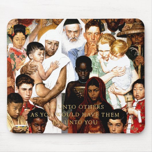 Golden Rule (Do unto orthers) by Norman Rockwell マウスパッド (正面)