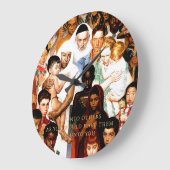 Golden Rule (Do unto orthers) by Norman Rockwell ラージ壁時計 (傾斜)
