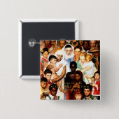 Golden Rule (Do unto orthers) by Norman Rockwell 缶バッジ (正面&裏面)
