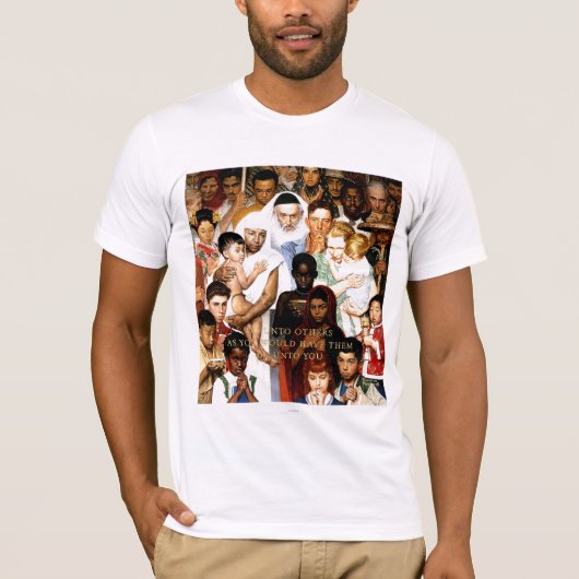 Golden Rule (Do unto orthers) by Norman Rockwell Tシャツ (正面)