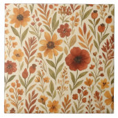 Golden rustic Autumn Floral fall vibes タイル (正面)
