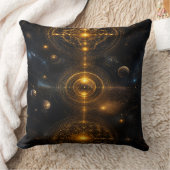 Golden Sacred Geometry Space クッション (ブランケット)