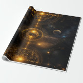 Golden Sacred Geometry Space ラッピングペーパー (アンロールド)