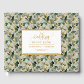 Golden sage green eucalyptus wedding guest book  ゲストブック (正面)