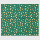 Golden Santa With Golden Hearts  ラッピングペーパー (フラット)