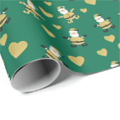 Golden Santa With Golden Hearts  ラッピングペーパー (ロールコーナー)