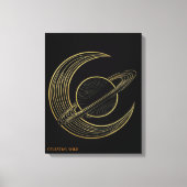 Golden Saturn Celestial Crescent Art Canvas Gift キャンバスプリント (正面)