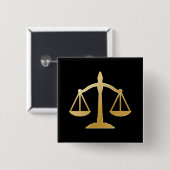 Golden Scales of Justice Law Theme Design Button 缶バッジ (正面&裏面)