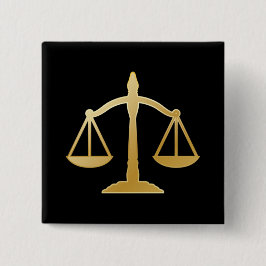Golden Scales of Justice Law Theme Design Button 缶バッジ