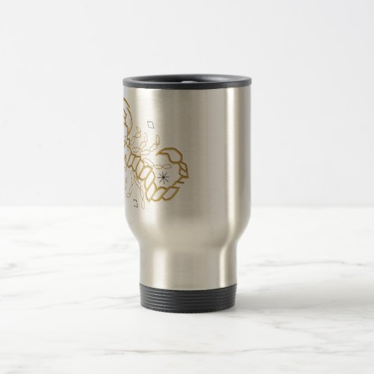 Golden Scorpio Zodiac Mug- Brew Bold, Sting Strong トラベルマグ (中央)