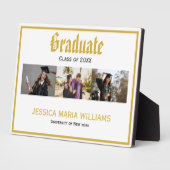 Golden Script Name School Photo Collage for Gradua フォトプラーク (側面)