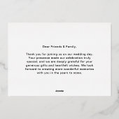 Golden Script Wedding Thank You Real Foil Cards 箔招待状 (裏面)