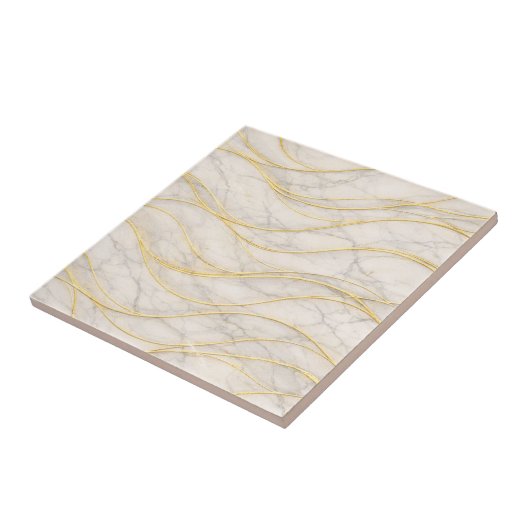 Golden Serenity Marble Waves – Luxury Seamless タイル (側面)