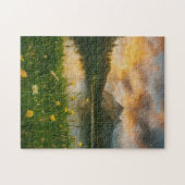 Golden Serenity: Mountain Lake Puzzle ジグソーパズル (横)