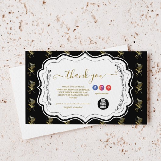 Golden Shears Luxury Stylist Business サンキューカード