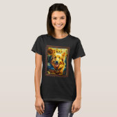 Golden Shepherd Painting Sunflower Flower Mom Wome Tシャツ (正面フル)