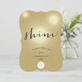 Golden Shine Bright Your Own Logo モダン Business 招待状 (スタンド正面)