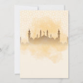 Golden Silhouette Mosque Geometric Iftar Dinner 招待状 (裏面)