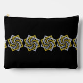 Golden & Silver Geometric Star Embroidery design アクセサリーポーチ (正面)