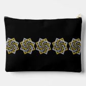 Golden & Silver Geometric Star Embroidery design アクセサリーポーチ (裏面)