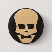 Golden skull 缶バッジ (正面)
