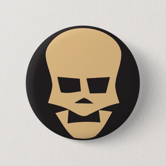 Golden skull 缶バッジ (正面)