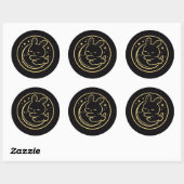 Golden Sleeping Bunny Moon Sticker ラウンドシール (シート)