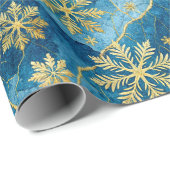 Golden Snowflake Frozen Abstract ラッピングペーパー (ロールコーナー)