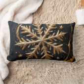 Golden Snowflake Glamour Throw Pillow ランバークッション (ブランケット)