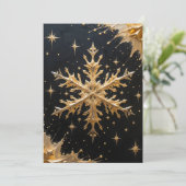 Golden Snowflake Holiday Greeting Card シーズンカード (スタンド正面)