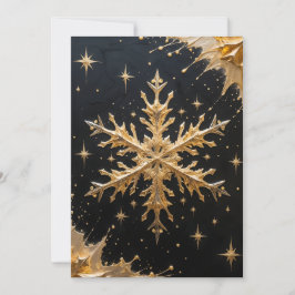 Golden Snowflake Holiday Greeting Card シーズンカード