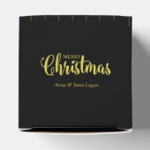Golden Snowflakes with Christmas Quote on Black フェイバーボックス (上部)