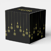 Golden Snowflakes with Christmas Quote on Black フェイバーボックス (裏面サイド)