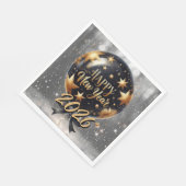 Golden Sparkle New Year Balloon with 2026 Glow スタンダードランチョンナプキン (角)