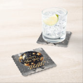 Golden Sparkle New Year Balloon with 2026 Glow ペーパーコースター (インサイチュ)