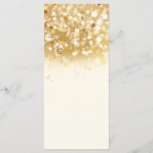 Golden Sparkly Lights エレガント Glamメニューカード メニュー (裏面)