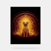 Golden Spirit Dog within Sacred Geometry アクリルサイン (正面)