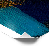 Golden Splash Abstract — Navy Blue & Gold Textured ポスター (コーナー)