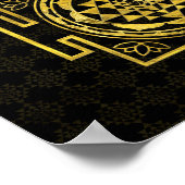 Golden Sri Yantra  / Sri Chakra ポスター (角)