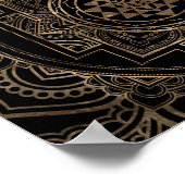 Golden Sri Yantra  / Sri Chakra in lotus ポスター (角)