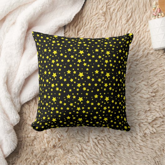 Golden Star Pattern Decorative Pillow クッション (ブランケット)