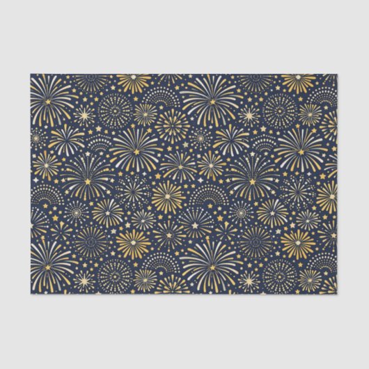 Golden Starburst Fireworks Pattern 薄葉紙 (正面)