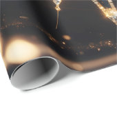 Golden Starburst Glow Holiday Gift Wrap ラッピングペーパー (ロールコーナー)