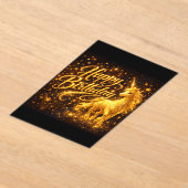 Golden Stardust Birthday — Fantasy Unicorn  アクリル招待状 (レイダウン)