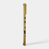 Golden Stardust Drip ✨ Black Luxury Sparkling iPhone 15ケース (右側面)