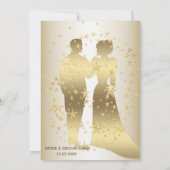 Golden Stars Bride And Groom Rehearsal Dinner 招待状 (裏面)