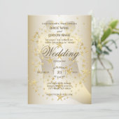 Golden Stars Bride And Groom Wedding 招待状 (スタンド正面)