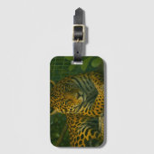 Golden Stillness – Resting Leopard in Foliage ラゲッジタグ (正面縦)